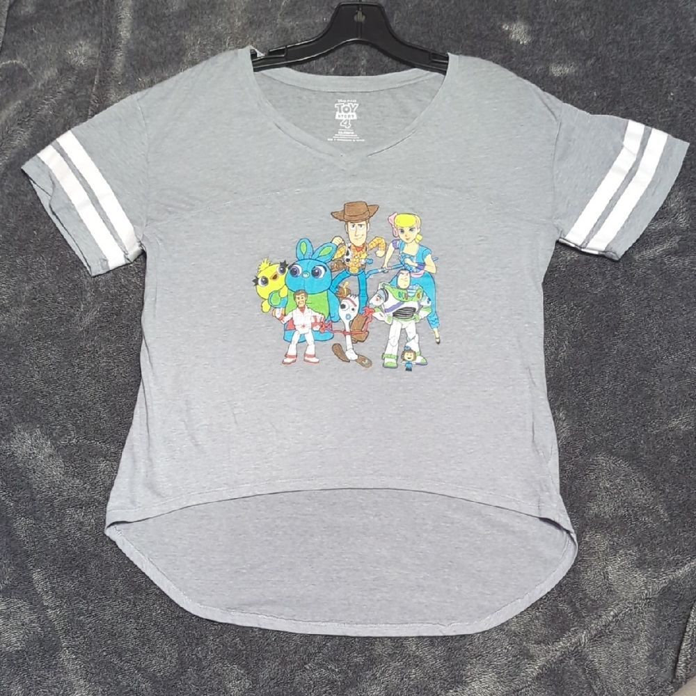 Disney Junior Womens Toy Story 4 Gang Woody Buzz Grey T-Shirts